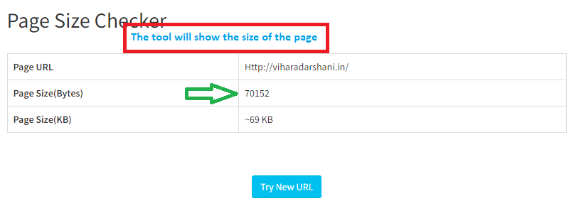 website page size checker