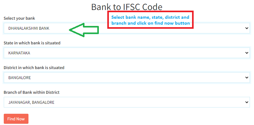 bank name to ifsc code