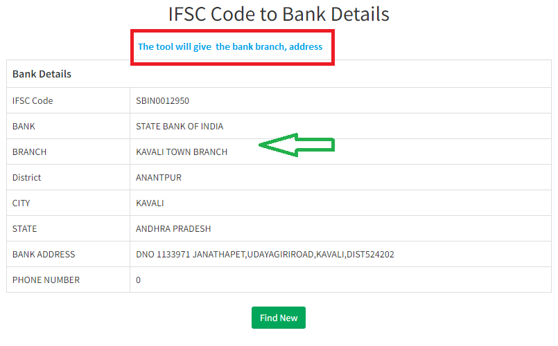 bank search by ifsc code