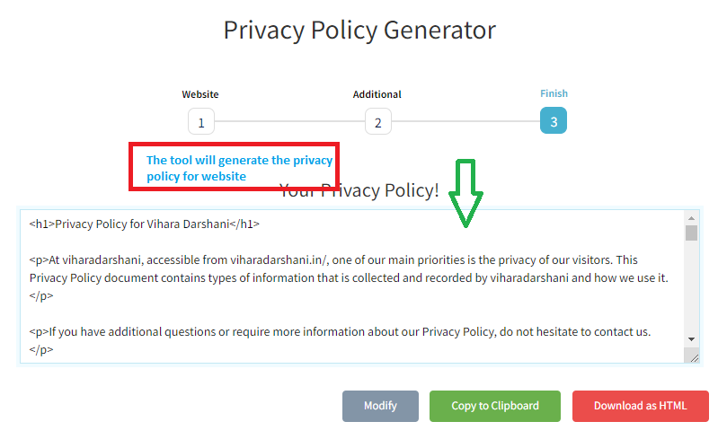 Privacy Policy Generator online